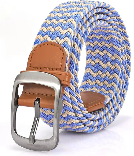 Vista 11 de XZQTIVE Cinturón trenzado elástico para hombres y mujeres, cinturón de golf tejido multicolor, cinturones elásticos para jeans 00 Estilo1
