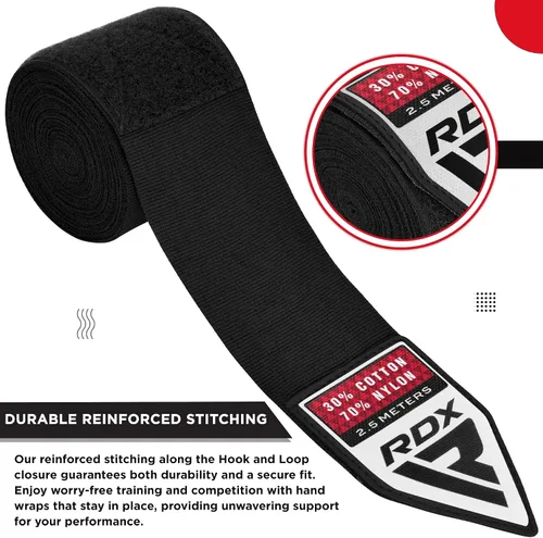 Vista 7 de RDX Boxing Wraps Kids 2.5M Guantes internos, Vendajes elásticos para el pulgar, Junior Under Mitts Protector de puño de mano Correas de soporte