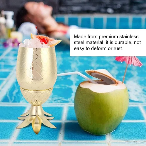 Vista 5 de Coctelera, elegante mezclador de bebidas para bar en casa, acero inoxidable, chapado en oro, 1 pieza
