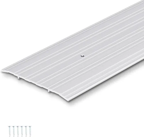 Vista 12 de Tandefio 2 unids 4" X 1/4" X 36" aluminio Saddle puerta umbral, plata Plateado
