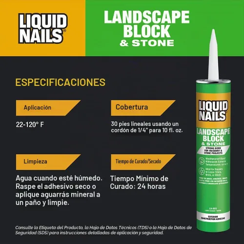 Vista 5 de Liquid Nails LN-905, Landscape, adhesivo, 10 onzas
