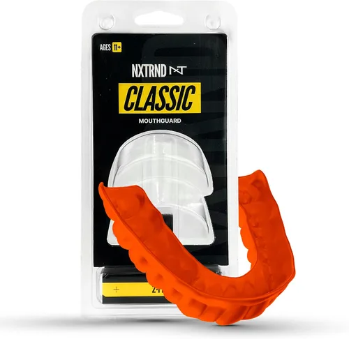 Vista 6 de Paquete de 2 protectores bucales clásicos Nxtrnd, boquilla deportiva de ajuste personalizado para fútbol americano, boxeo, MMA, baloncesto, hockey