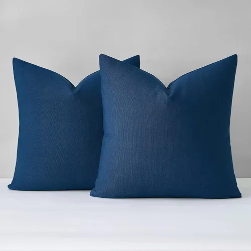 Vista 15 de Mixhug Juego de 2 fundas de almohada decorativas de lino para sofá y cama, cojín lumbar, color marrón claro, 12 x 20 pulgadas