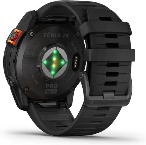 Vista 8 de Garmin Fenix 7X Pro Solar (Slate/Negro) Multisport GPS Smartwatch Caja de regalo – Entrenamiento, seguimiento del sueño/salud – Incluye protectores