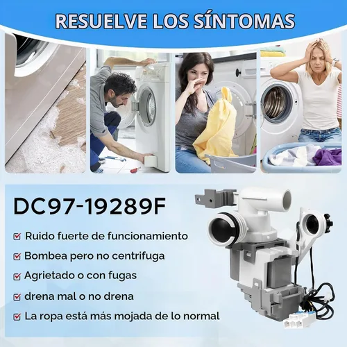 Vista 7 de DC97-19289F DC97-19289B PX3516-01 Conjunto de bomba de drenaje de lavadora