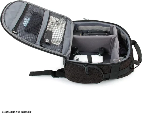 Vista 4 de USA Gear Mochila compacta para drones – Funda para dron cuadricóptero RC compatible con DJI Mini 4K, DJI Mini 3, AVIALOGIC, Controller y más Negro