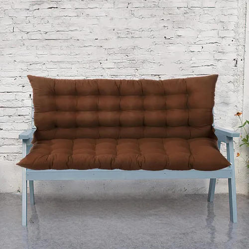 Vista 11 de Cojines de banco para columpio con respaldo, almohadillas de banco para muebles de exterior, con lazos, antideslizantes, rellenos de 2-3 plazas Negro