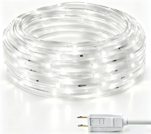 Vista 10 de Guirnalda de luces LED, 5 metros, tira de luces impermeable y conectable, 3000K blanco suave, iluminación de ambiente para interiores y exteriores