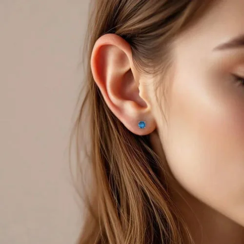 Vista 4 de Aretes de diamante con 4 puntas de 38 a 0.70 quilates en oro de 14 quilates, con certificación IGI