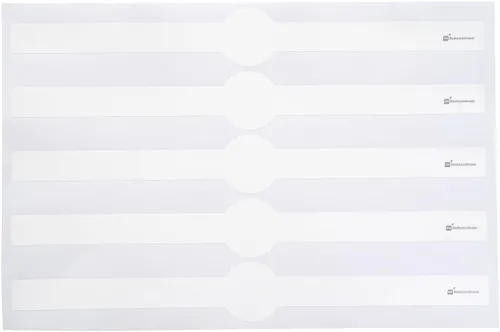 Vista 2 de Restaurantware RW Base 12 x 1.5 Pulgadas Bandas de Embalaje 100 Bandas Adhesivas para la Cintura - Etiqueta Adhesiva de Papel Blanco Fuerte