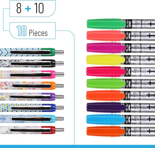 Vista 2 de Mr. Pen Kit de diario bíblico, paquete de 18 – 10 resaltadores de gel, 8 bolígrafos que no se corren, bolígrafos bíblicos e iluminadores, no se