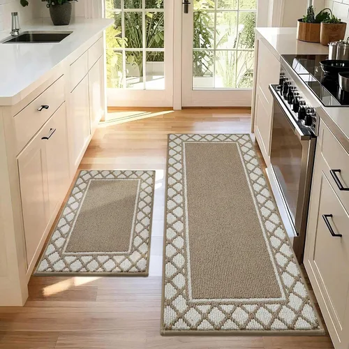 Vista 7 de COSY HOMEER Juegos de 2 Alfombras de Cocina Lavables Antideslizantes Tapetes de Cocina para Piso Absorbentes Alfombra Corredor de Cocina