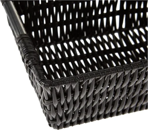 Vista 3 de Whitmor 6500-2712-BLK Rattique Canasta Negra Pequeña para Estante