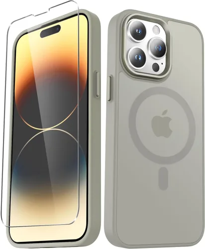 Vista 35 de YENAPOON Funda magnética mate para iPhone 11 con 1 protector de pantalla, compatible con Magsafe, translúcida esmerilada, delgada, a prueba