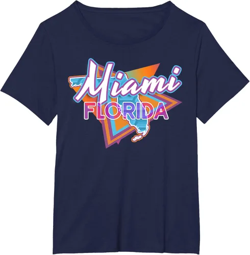 Vista 13 de Camiseta retro vintage de Miami Florida, Negro, S