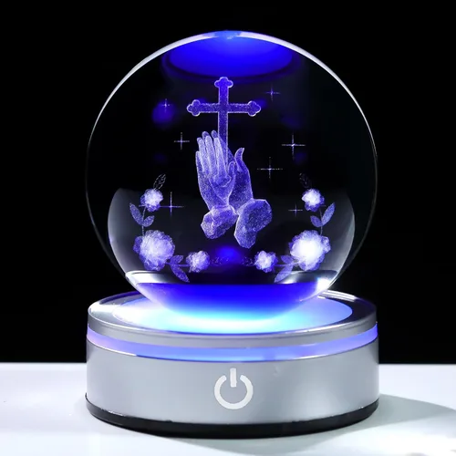 Vista 8 de Arikyrist Bola de cristal 3D de 8 cm de nubes y lluvias, regalo para mujeres y hombres, bola decorativa de cristal K9 con figura grabada de nubes