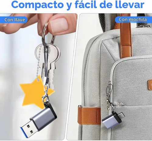 Vista 8 de Adaptador USB a USB C, USB C macho a USB 3.0 hembra, Paquete de 2, convertidor de cargador C hembra a A macho compatible con Apple Watch Ultra 8 9