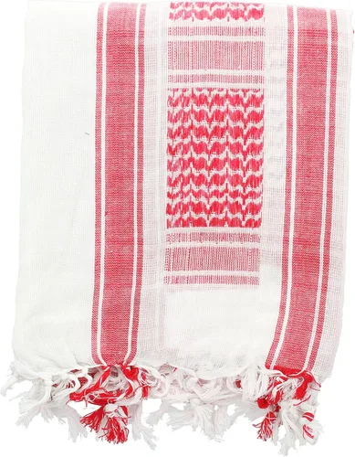 Vista 3 de ARMYU - Bufanda táctica militar árabe Shemagh, Keffiyeh, 100% de algodón Azul & blanco