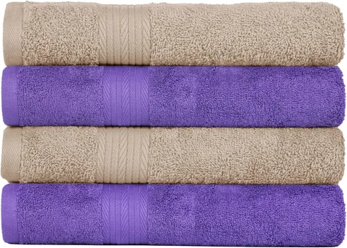 Vista 54 de Ample Decor Juego de 12 toallas de baño de 600 GSM, 100% algodón, 4 toallas de baño, 4 toallas de mano, 4 paños de lavado, absorbentes y suaves
