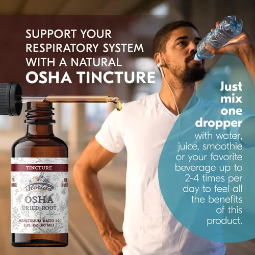 Vista 2 de OSHA Extracto líquido de raíz para apoyo respiratorio, tintura orgánica OSHA desintoxicación pulmonar natural, 2 onzas líquidas