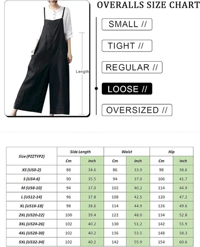 Vista 5 de YESNO Overol suelto de estilo casual para mujer corte amplio de algodón con bolsillos PZZ pantalones largos con pierna ancha