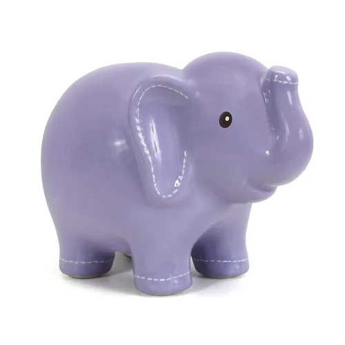 Vista 10 de Child to Cherish Alcancía de elefante cosido de cerámica, azul