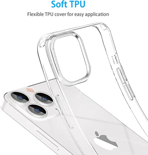 Vista 4 de JJGoo Compatible con iPhone 14 Pro, transparente, suave, a prueba de golpes, delgada, delgada, funda protectora transparente para teléfono