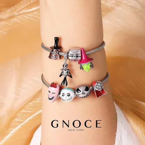 Vista 6 de GNOCE Juego de dijes de payaso de plata de ley con combinación de gritos para toda la noche para mujer conjunto de cuentas para pulsera y collar
