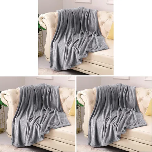 Vista 10 de KMUSET Manta de Tiro Súper Suave Premium de Franela de Forro Polar Sedosa Tamaño de Tiro Beige Microfibra Manta Ligera para Uso en Todas