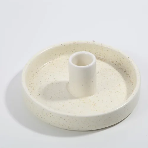 Vista 6 de Soporte Palo Santo, quemador de incienso de cerámica para madera de Palo Santo o palo de incienso perfumado, color beige