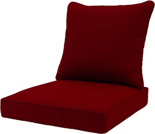 Vista 19 de QILLOWAY Juego de cojines de poliéster para sillas de exterior, cojines de exterior para muebles de patio, todo tipo de clima. Gris carbón/negro