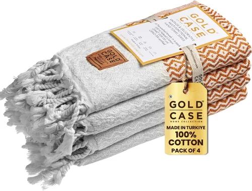 Vista 33 de Gold CASE - Juego de 4 Toallas de Mano Turcas para Baño, 20 x 40 pulgadas, Toallas de Baño 100% Algodón, Toalla Pequeña de Cocina Aphrodite