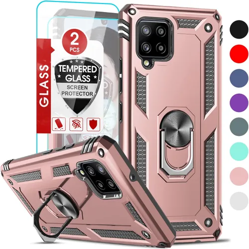 Vista 171 de LeYi Funda para Samsung Galaxy A05 (no compatible con A05S) con protector de pantalla y protector de lente de cámara, funda resistente de grado Negro
