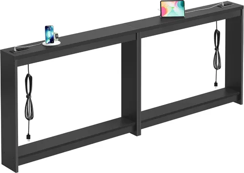 Vista 12 de FAVOOSTY Mesa de sofá de 39.4 pulgadas, mesa de consola estrecha y delgada para sala de estar, pasillo, entrada, mesa decorativa con almacenamiento