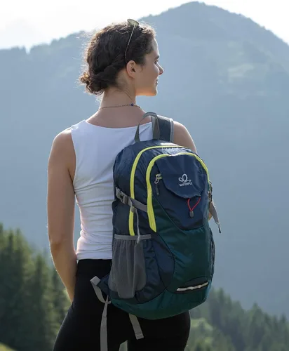 Vista 8 de WATERFLY Mochila de senderismo ligera y plegable, paquete de día de 30L