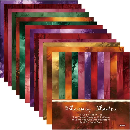 Vista 13 de Papel para álbum de recortes de Halloween, 24 hojas de 6 x 6 pulgadas, diseño de calabaza, araña, fantasma, murciélago, papel para hacer tarjetas