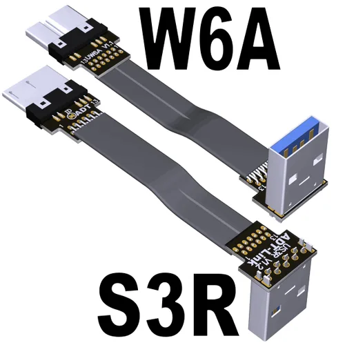 Vista 9 de ADT-Link USB 3.0 tipo A macho a Micro-B macho, cinta plana EMI blindaje FPC USB 3.0 Micro B conector de ángulo de 90 grados hacia abajo