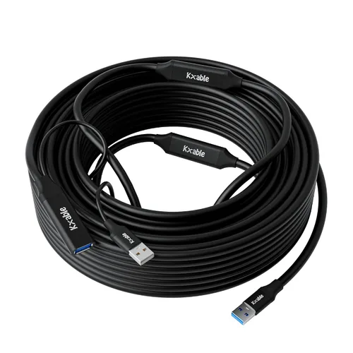 Vista 10 de Cable de extensión USB 3.0 de 1 pie (paquete de 2), cable extensor tipo A macho a hembra, trenzado de nailon, transferencia de datos de 5 Gbps