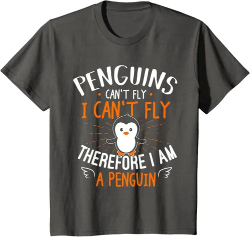 Vista 48 de Penguins Can't Fly Shirt - Camiseta de regalo para amantes de los pingüinos, Azul Azul Marino