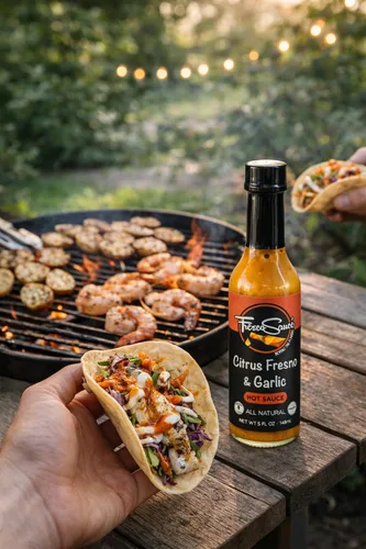 Vista 8 de Fresco Sauce - Paquete de 2 Salsa picante Bundel - Mezcla de pimienta asada al fuego - Jalapeño - Pimientos serranos - Jugo de limón - Ajo cítrico