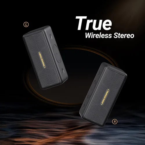 Vista 7 de BOGASING Altavoces Bluetooth, altavoz inalámbrico portátil M5 con sonido estéreo fuerte de 40 W y graves intensos, tiempo de reproducción de 30