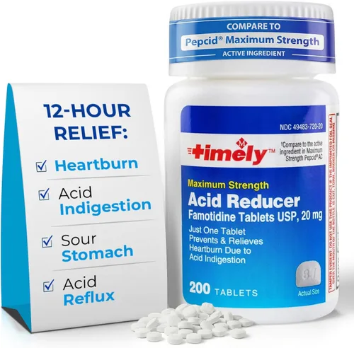 Vista 10 de TIME-Cap Labs Reductor de ácido y alivio de la acidez estomacal – Famotidina 20 mg – para adultos y niños mayores de 12 años – Ayuda
