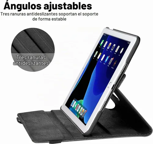 Vista 7 de Samsung 10.2 Estuche - Compatible con tabletas 2021/2020/2019 - Funda giratoria de 360 grados con función de encendido y apagado (Negro)