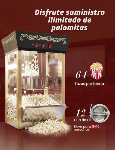 Vista 3 de Máquina de palomitas de maíz de 12 onzas, fabricante de palomitas