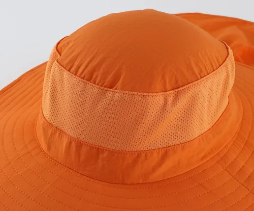 Vista 6 de Home Prefer Sombrero de malla para exteriores UPF50+ Sombrero de pesca de ala ancha con solapa para el cuello