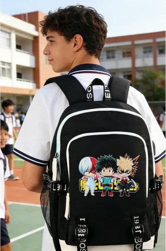 Vista 2 de Roffatide Mochila de anime impresa, My Hero Academia a, Classic
