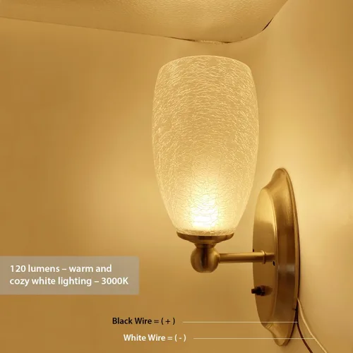Vista 5 de Dream lighting Luces LED de pared de vidrio CC de 12 voltios para RV, remolque, quinta rueda, barco, aplique de pared de vidrio para iluminación