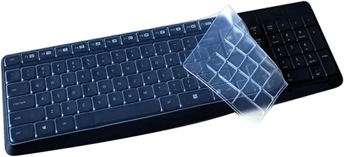 Vista 9 de Funda de silicona para teclado de escritorio ultrafina, compatible con Logitech K120 y MK120 teclado USB con cable (azul degradado)