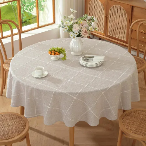 Vista 14 de TruDelve Cotton Square Tablecloths 52x52 Inch Card Table Tablecloth Blue Fabric Farmhouse Tablecloth(Blue,52"x52",Square)
