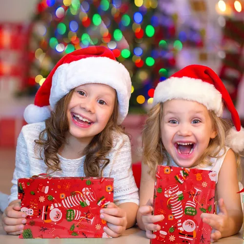 Vista 7 de Rollo de Envoltura de Celofán de Navidad de 100 Pies x 32 Pulgadas, Bolsas de Celofán de Navidad, Envoltura de Celofán de Navidad con Papá Noel